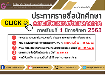 Announcement For Student List, Retake
the exam 1/2020 Academic Year