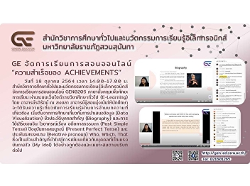 GE provided an online course “The
Success of ACHIEVEMENTS”