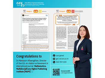 Gen Ed SSRU  Congratulates Dr. Martusorn
Khaengkhan on citation achievement in
international journal