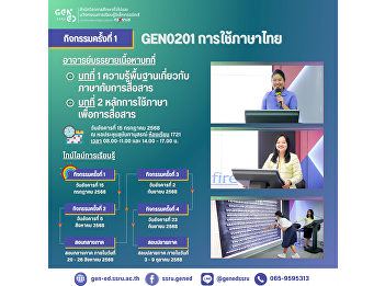 Atmosphere of Learning in Gen Ed  SSRU
Tuesday, July 15, 2025 Semester 1/2025
Course: GEN0201 – Thai Usage