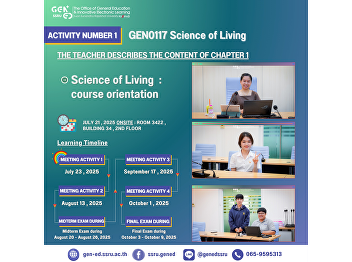 Learning Atmosphere in Gen Ed SSRU
Wednesday, July 23, 2025 Semester 1/2025
International Course: GEN0117 Science of
Living