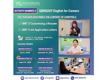 Learning Atmosphere – Gen Ed SSRU
Monday, 18 August 2025 Semester 1/2025