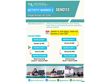 Learning Atmosphere at Gen Ed SSRU
Thursday, January 15, 2026 Semester
2/2025 International Courses • GEN0113
Inspiration of Life