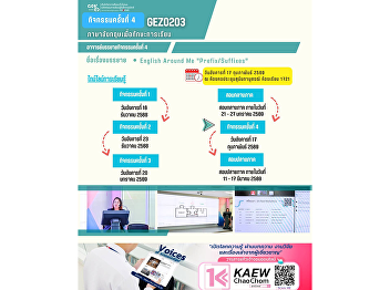 学习氛围 Gen Ed SSRU 2026年2月17日（星期二）
2025学年第2学期  课程  GEZ0203 英语学习技能
