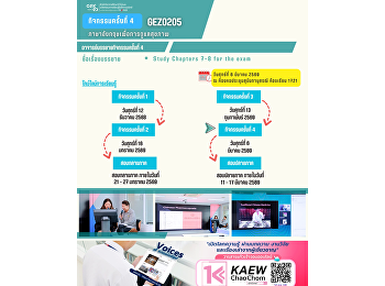 ภาพบรรยากาศการเรียน Gen Ed SSRU
วันศุกร์ที่ 6 มีนาคม 2569 ภาคเรียนที่
2/2568  วิชา GEZ0205
ภาษาอังกฤษเพื่อการดูแลสุขภาพ