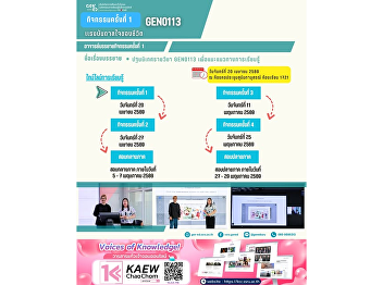 通识教育（Gen Ed）SSRU课堂学习氛围  2026年4月20日（星期一）
2026年暑期学期  课程 GEN0113 生命的启发